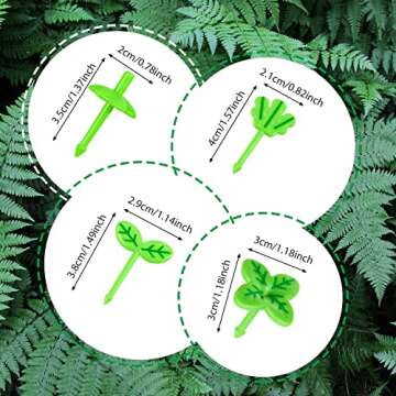 DREMISI 16Pcs Mini Leaf Food Picks for Kids, Cute Bento Box Accessories, Safe, Practical, and Decora...