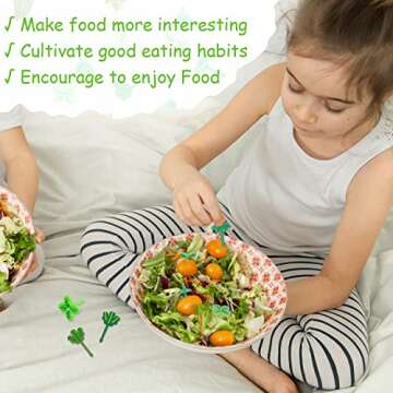 DREMISI 16Pcs Mini Leaf Food Picks for Kids, Cute Bento Box Accessories, Safe, Practical, and Decorative