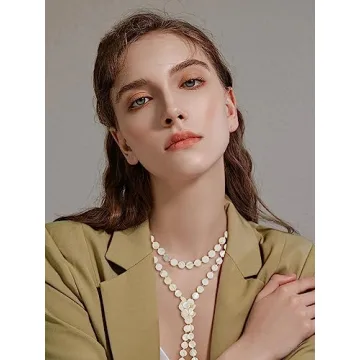 Firstmeet 60'' Long Wrap Statement Necklace for Women