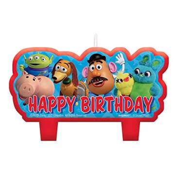 Disney/Pixar Toy Story 4 Multicolor Birthday Candle Set (4 Count) - 1.6" x 3.6", 1.5" - 1.6" - Exciting, Festive Design - Perfect For Kids' Birthday Parties