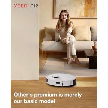 Yeedi C12 Robot Vacuum Cleaner and Mop with Strong 8000Pa Suction and Smart Navigation