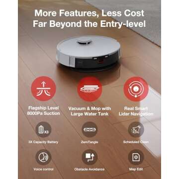 Yeedi C12 Robot Vacuum with 8000Pa Suction and Smart Features