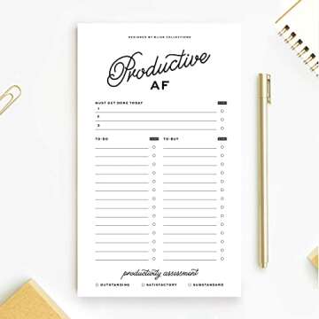Bliss Collections To Do List Notepad, Productive AF, Magnetic Weekly and Daily Planner for Organizin...