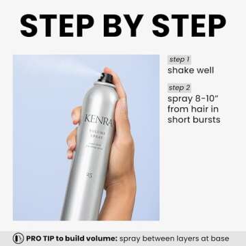Kenra Volume Spray 25 50% | Super Hold Finishing & Styling Hairspray | Flake-free & Fast-drying | Wind & Humidity Resistance | All Hair Types | 16 oz