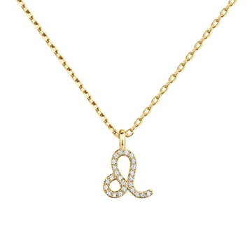 PAVOI 14K Yellow Gold Plated CZ Astrology Necklace for Leos | Eco-Friendly Gifts for Women