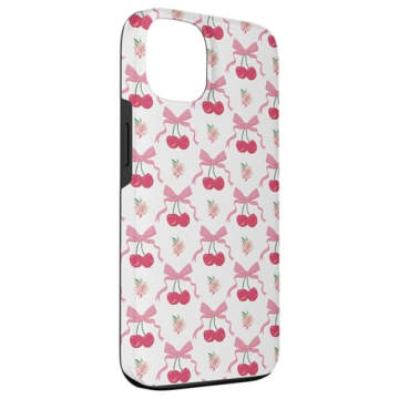 iPhone 13 Coquette Cherry and Bow Pattern Case