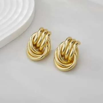 Trendy Gold Knot Earrings for Women | Statement Jewelry