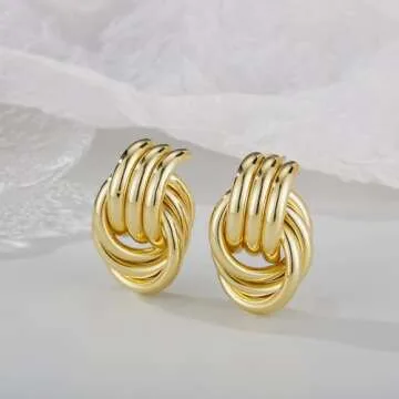 Trendy Gold Knot Earrings for Women | Statement Jewelry
