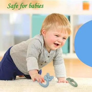 Easter Teether 2pcs Baby Teething Toys for Babies BPA-Free Silicone Material, Easy to Clean & Hold Handles Perfect Chew Toys for Ideal Gift for Babies 0-6-12 Months (Bunny Carrot)