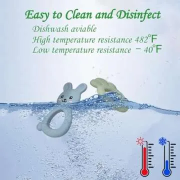 Easter Teether 2pcs Baby Teething Toys for Babies BPA-Free Silicone Material, Easy to Clean & Hold Handles Perfect Chew Toys for Ideal Gift for Babies 0-6-12 Months (Bunny Carrot)