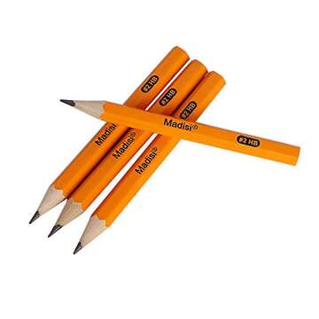 Madisi Golf Pencils, #2 HB Half Pencils, 3.5" Mini Pencils, Pre-Sharpened, 144 Count