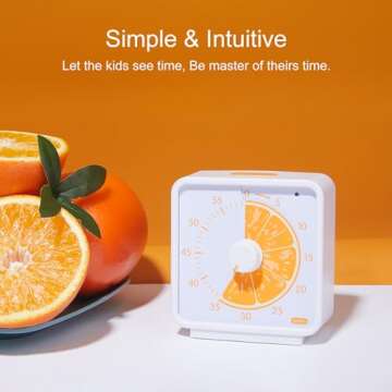 Conchstar 60 Minute Visual Timer for Kids, Countdown Timer for Classroom & Kitchen, Desk Timer for S...