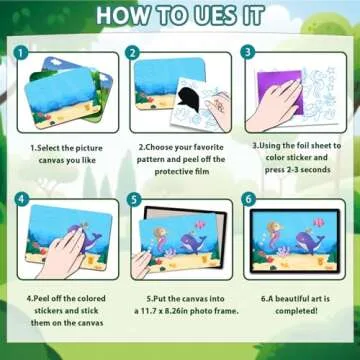 SOOVSY 200 Sheets Animals Foil Art Fun Kit for Kids, Foil Art for Kids Crafts Kit DIY Creative Activity Birthday Travel Toys for 4 5 6 7 8 9 Years Old Kids Girls Boys Arts & Crafts