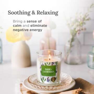 Magnificent 101 Sage Lavender Smudge Candles Set of 3