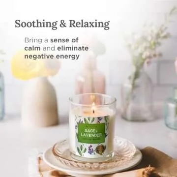 Magnificent 101 Sage Lavender Smudge Candles Set of 3