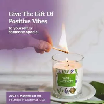 Magnificent 101 Sage Lavender Smudge Candles Set of 3