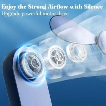 JSQBD Portable Handheld Fan, 2 IN 1 Mini Hand Fan, Battery Operated [8-15 Working Hours], USB Rechargeable Personal Foldable Fan for Indoor, Small Pocket Fan Travel Essentials for Outdoor (Blue)