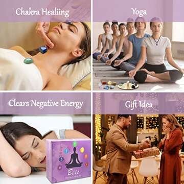 Healing Crystals Set, 23pcs Natural Healing Stones for Meditation Reiki, 7 Tumbled and 7 Raw Crystals for 7 Chakra Balancing, with Amethyst Cluster, Moon Tray, Rose Quartz Crystal Pendulum, Selenite