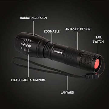 JARDLITE 4 Pack LED Flashlights - Tactical Water Resistant