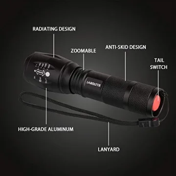 JARDLITE 4 Pack LED Flashlights - Tactical Water Resistant