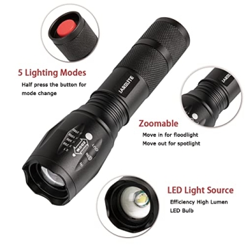 JARDLITE 4 Pack LED Flashlights - Tactical Water Resistant