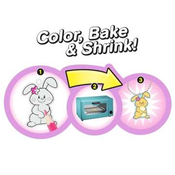 Just Play Shrinky Dinks Easter Kit, 12-Pieces, Kids Art and Craft Activity Set, Kids Toys for Ages 5 Up