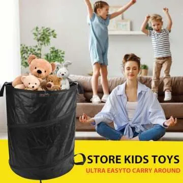 YUDI & GARDEN 45 Gallon-Collapsible Garden Bag,Collapsible Trash Can,Pop Up Trash Can for Camping,Pop Up Garbage Can,Pop Up Leaf Barrel,Reusable Yard Waste Bags for Patio,Leaf,Lawn,Camp