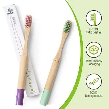 Eco-Friendly Isshah Kids Bamboo Toothbrush for Children