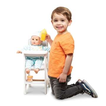 Melissa & Doug Play High Chair - Pretend Play High Chair Baby Doll Accessories,White