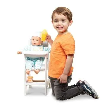Melissa & Doug Play High Chair - Pretend Play High Chair Baby Doll Accessories,White