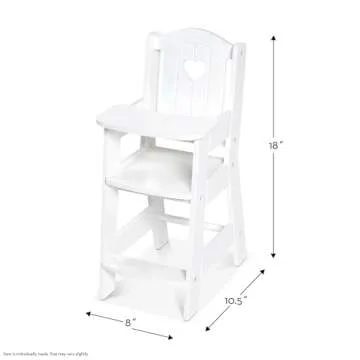 Melissa & Doug Play High Chair - Pretend Play High Chair Baby Doll Accessories,White