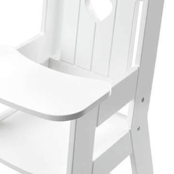 Melissa & Doug Play High Chair - Pretend Play High Chair Baby Doll Accessories,White