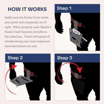 Shacke Hidden Travel Belt Wallet w/RFID Blocker (Black with Black Strap)