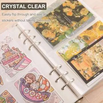 1pcs A5 Sticker storage Album,sticker organization Collecting Book Binder sleeves for planner stickers organizers collector recipe cards (3 different sized pockets)