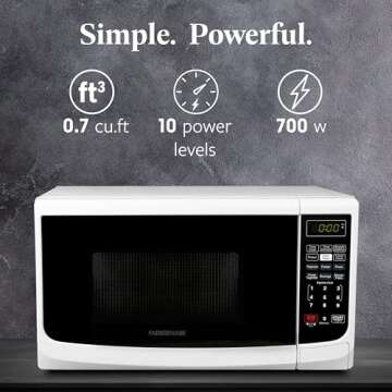 Farberware Countertop Microwave 700 Watts, Cu. Ft. - Microwave Oven With LED Lighting and Child Lock...