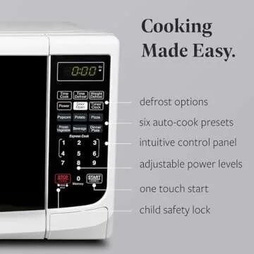 Farberware Countertop Microwave 700 Watts, Cu. Ft. - Microwave Oven With LED Lighting and Child Lock - Perfect for Apartments and Dorms - Easy Clean Grey Interior, Retro White