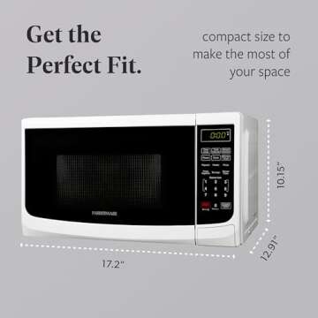 Farberware Countertop Microwave 700 Watts, Cu. Ft. - Microwave Oven With LED Lighting and Child Lock - Perfect for Apartments and Dorms - Easy Clean Grey Interior, Retro White