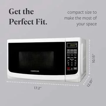 Farberware Countertop Microwave 700 Watts, Cu. Ft. - Microwave Oven With LED Lighting and Child Lock - Perfect for Apartments and Dorms - Easy Clean Grey Interior, Retro White