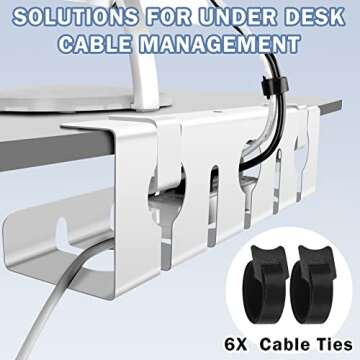 Under Desk Cable Management Tray - No Damage to Desk, Perfect Standing Desk Cable Management, Quszmd...