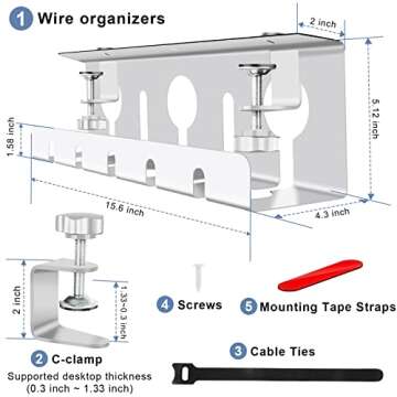 Under Desk Cable Management Tray for Easy Installation and Organization