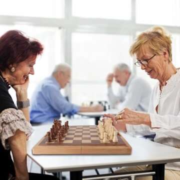 GSE Games & Sports Expert 16" Deluxe 3-in-1 Wooden Folding Chess, Checker and Backgammon Board Game Combo Set, Portable Travel Chess Checker Backgammon Set for Kids & Adults