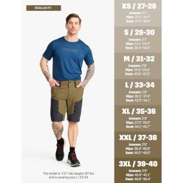 RevolutionRace Men's RVRC GP Shorts, Durable and Water Repellent Hiking Shorts for All Outdoor Activ...