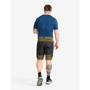 RevolutionRace Men's RVRC GP Shorts, Durable and Water Repellent Hiking Shorts for All Outdoor Activities, Dark Olive, 2XL