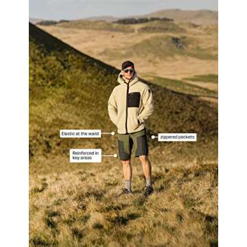 RevolutionRace Men's RVRC GP Shorts, Durable and Water Repellent Hiking Shorts for All Outdoor Activities, Dark Olive, 2XL