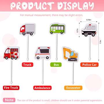 Zhanmai Transport Vehicle Food Picks Set for Bento Box Lunch Box Vehicle Food Bento Picks Cupcake To...