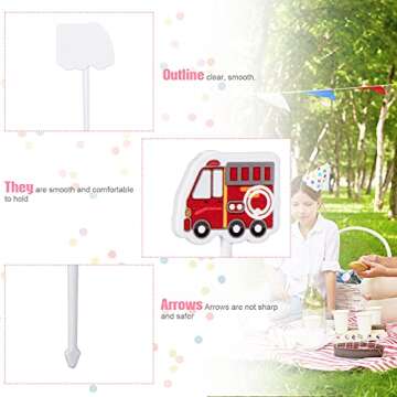 Zhanmai Transport Vehicle Food Picks Set for Bento Box Lunch Box Vehicle Food Bento Picks Cupcake Toppers Forks for Birthday Car Party Automobile Bento Decorations, 6 Styles