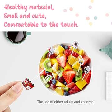 Zhanmai Transport Vehicle Food Picks Set for Bento Box Lunch Box Vehicle Food Bento Picks Cupcake Toppers Forks for Birthday Car Party Automobile Bento Decorations, 6 Styles