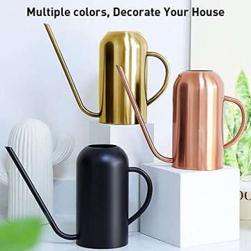 Watering Can Indoor Plants, 50 oz/1500 ml Metal Stainless Steel Watering Can Pot with Long Spout for...