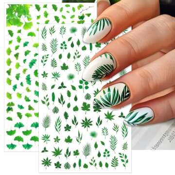 IDDFEVE St. Patrick's Day Nail Art Stickers, Irish Shamrock 3D Self-Adhesive Nail Decals Lucky Clover Green Leaf Design of Spring Summer (5 Sheets)
