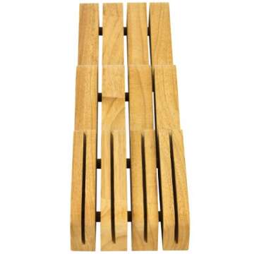 WÜSTHOF 7-Slot Drawer Knife Storage Organizer in Oak